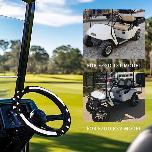Oramclsy Black American Flag Golf Cart Steering Wheel Covers Anti Slip Small Steering Wheel Cover Universal Stretchable Golf Cart Accessories 13 Inch 14 Inch