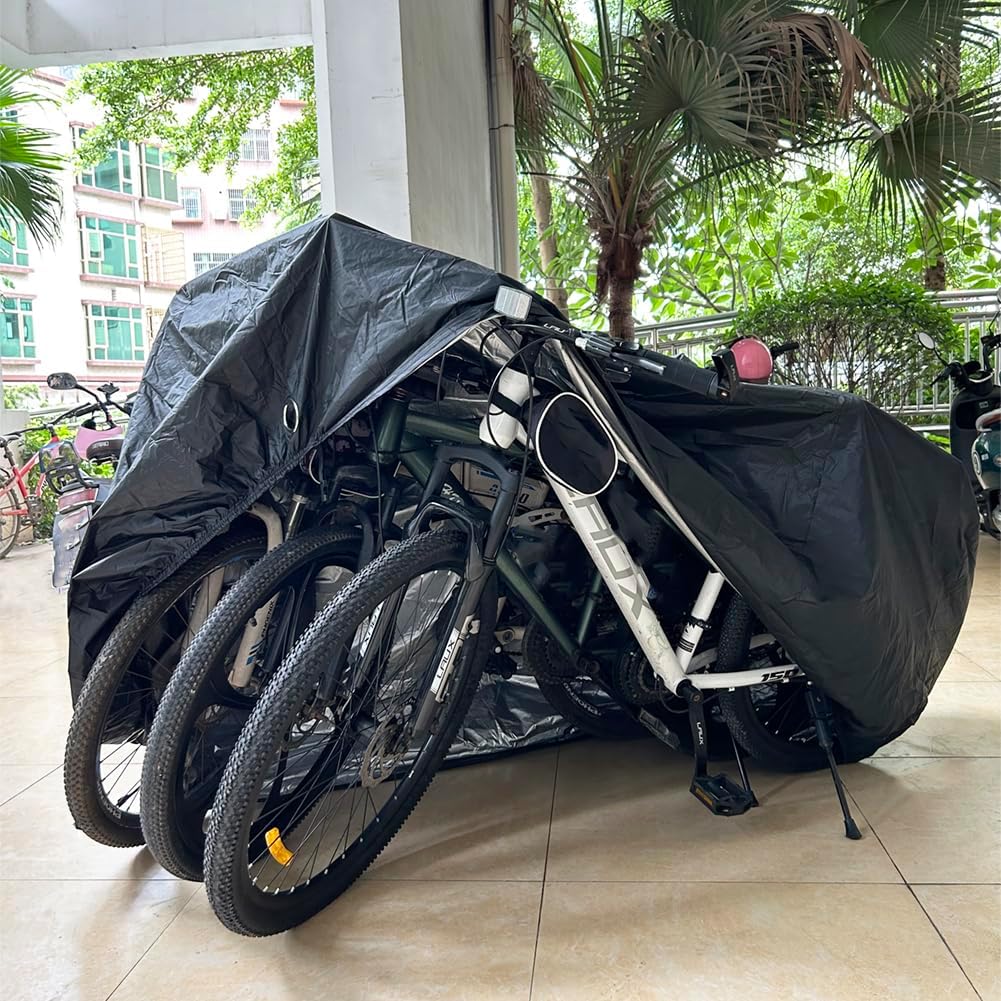 Skiennix 2XL Large Bike Covers - Waterproof Outdoor Protection for 2 or 3 Bicycles with Lock Hole