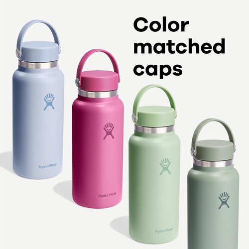 Hydro Flask Water Bottle - Insulated Stainless Steel - Leakproof Wide Mouth Flex Lid | 20 Oz Coconut Cream