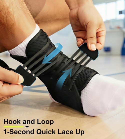 L-Support Ankle Brace - Quick Lace-Up Slim Fit Support for Sprains | Adjustable Stabilizer for Sports & Recovery