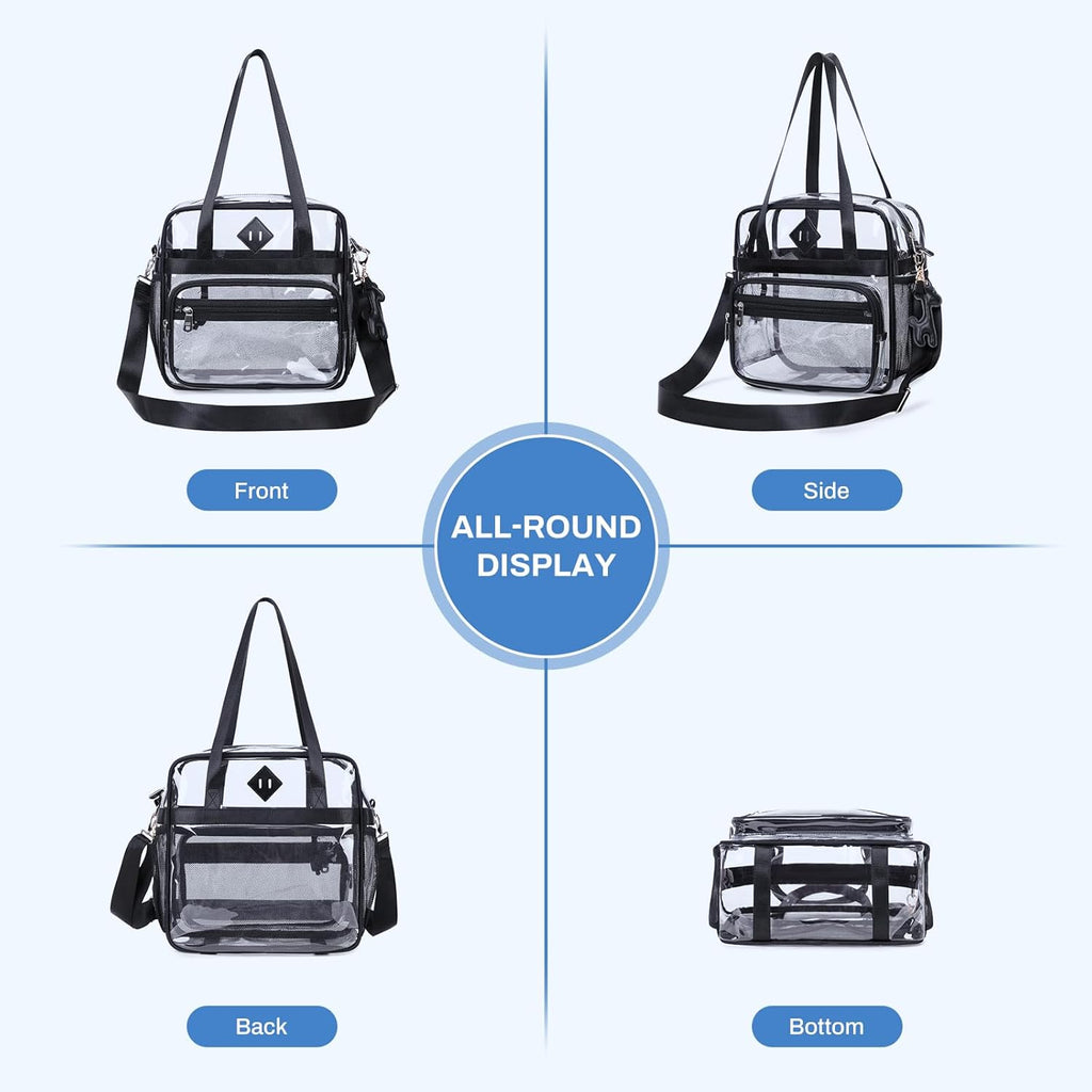 PIG PIG GIRL Clear Tote Bag - 12x6x12 See-Through Stadium Bag for Women | Stylish & Functional