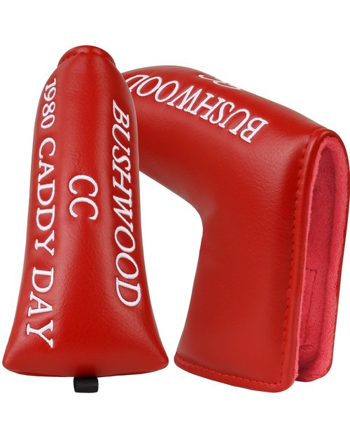 BIG TEETH Golf Blade Putter Cover Headcover Club Protector Magnetic Bar Closure Lucky Putter Cover (Red Caddyshack)