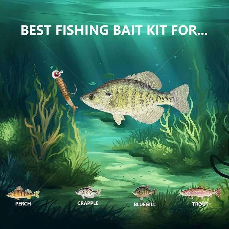 40-Pack Fishing Jig Heads 1/32-1/8oz - 5 Colors Kit for Panfish, Walleye, Bass (Style1+1/16) - 40 PCs