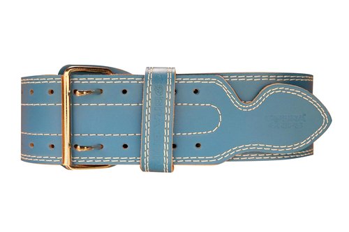 Weight Power Lifting Belt 4” Wide Cobra Grips Best Premium Genuine Leather Belt for Men & Women Adjustable Weightlifting Back Support (Cyanic Blue, Small 27"-35")