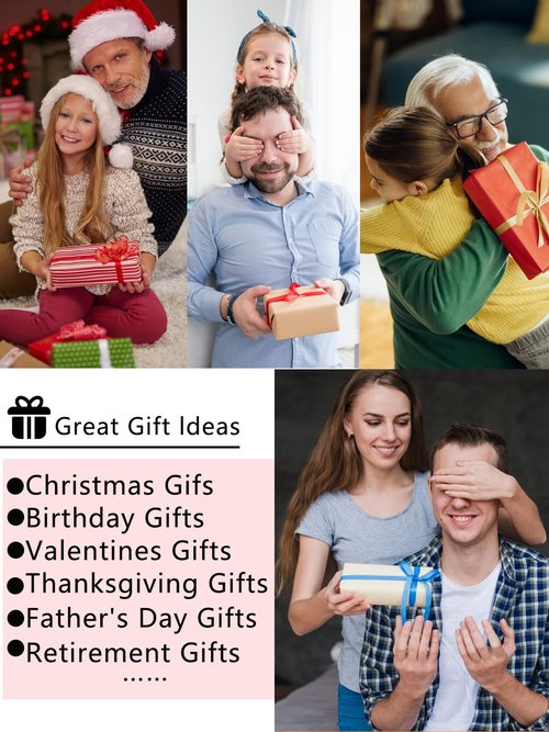 Golf Gifts for Dad Men American Flag Leather Golfer Lovers Kint Beanie Hat Gear from Son Daughter Christmas Stocking Stuffers Birthday Retirement Gifts Funny Ideas Accessories Black