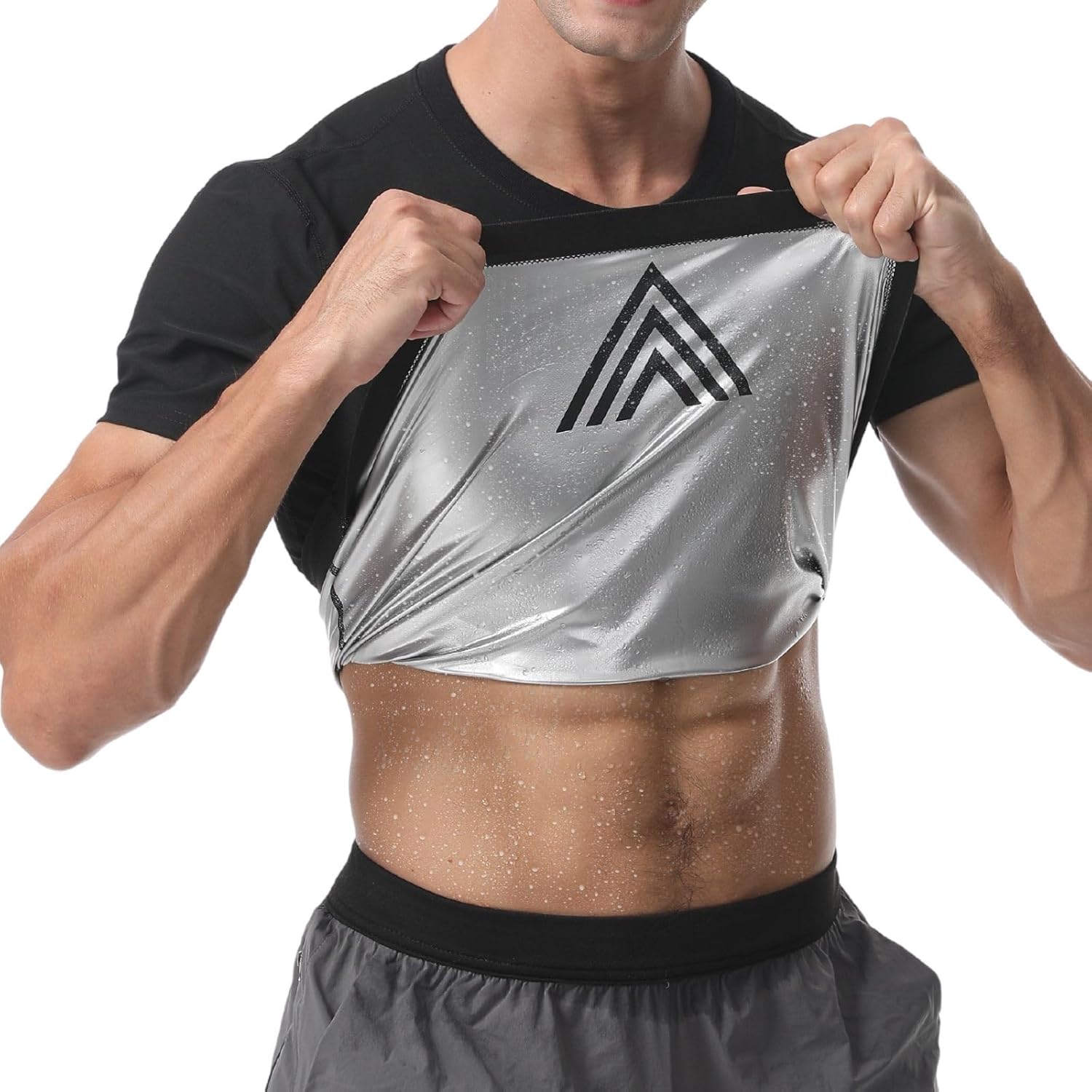 Skiennix Men's Sauna Suit Shirt - Heat-Trapping Sweat Compression Vest for Enhanced Shaping