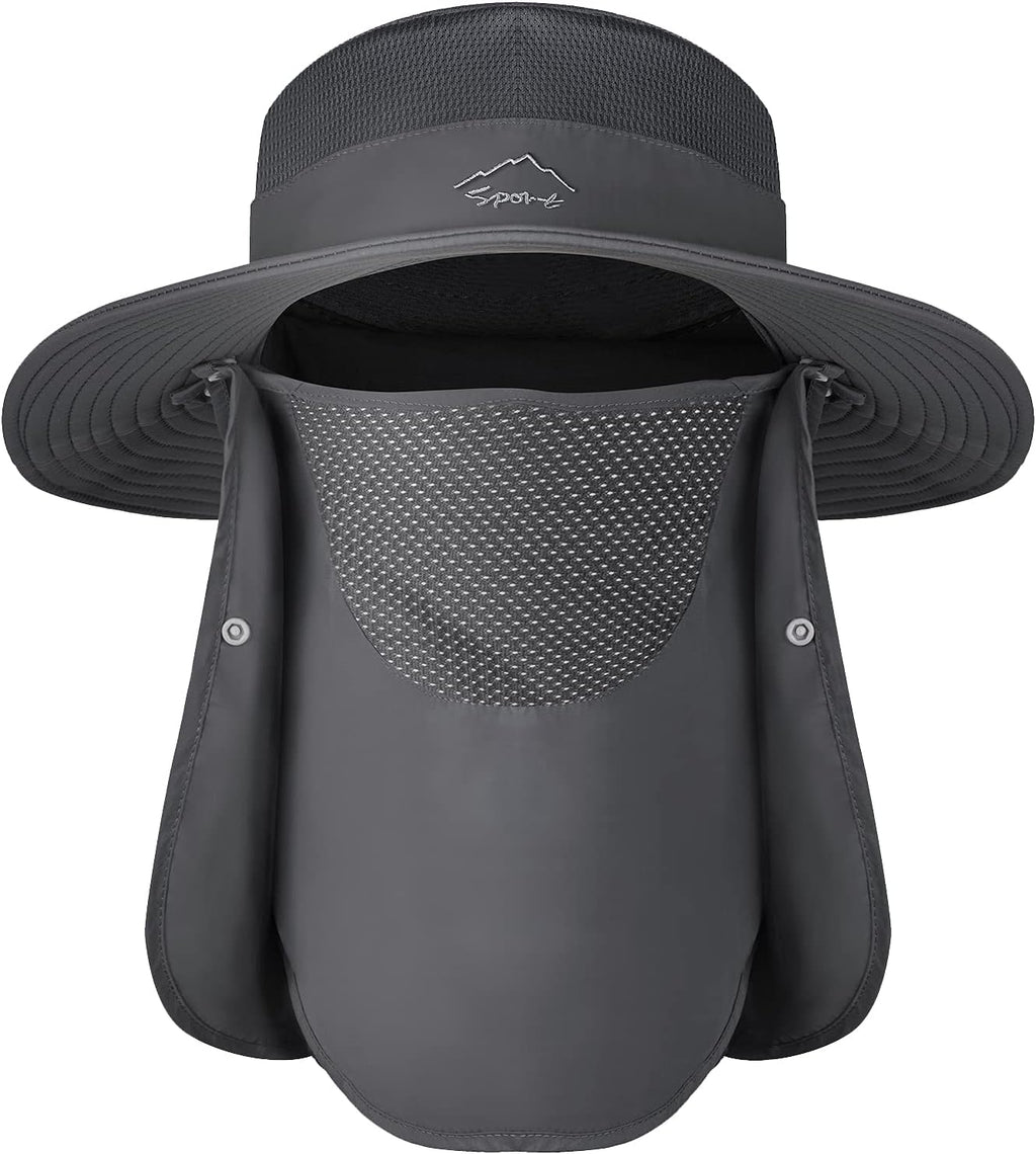Sun Hats | Wide Brim Bucket Hat for Men & Women - UV Protection with UPF 50+ Face Cover & Neck Flap