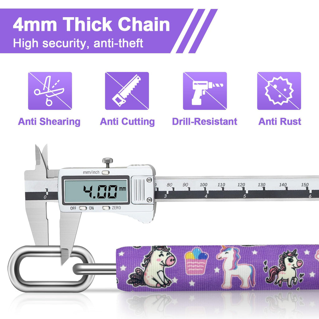 NDakter Bike Chain Lock, 5 Digit Combination Heavy Duty Anti Theft Bicycle Chain Lock,2.62/3.2/4.27/5/6Ft Long Security Resettable Bike Locks for Bike, Bicycle, Scooter, Door, Gate, Fence-4/6mm Thick