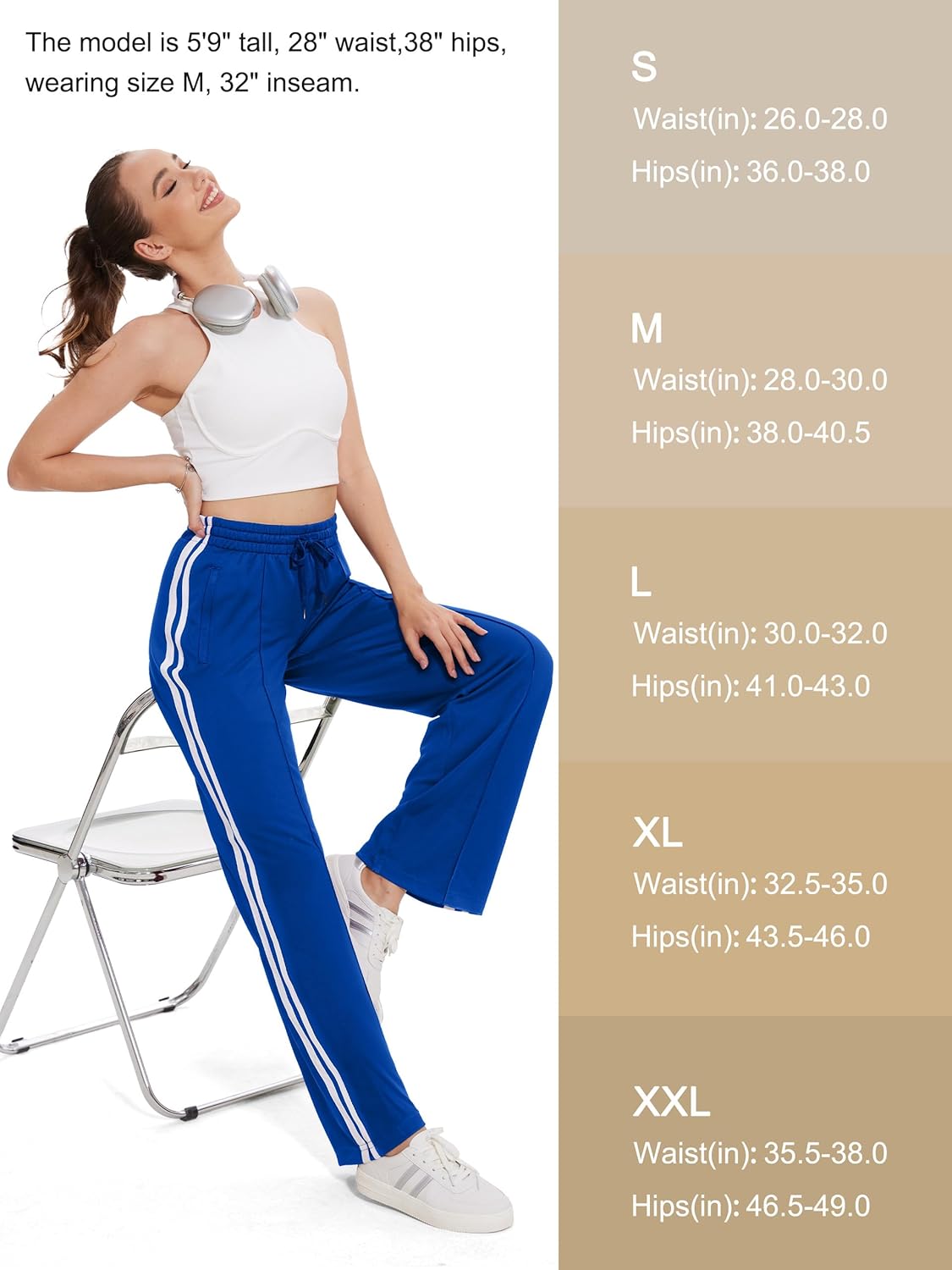 Tapata Women's Track Pants - Loose Straight Leg Jogging Sweatpants for Athletic Comfort | Multiple Inseam Sizes