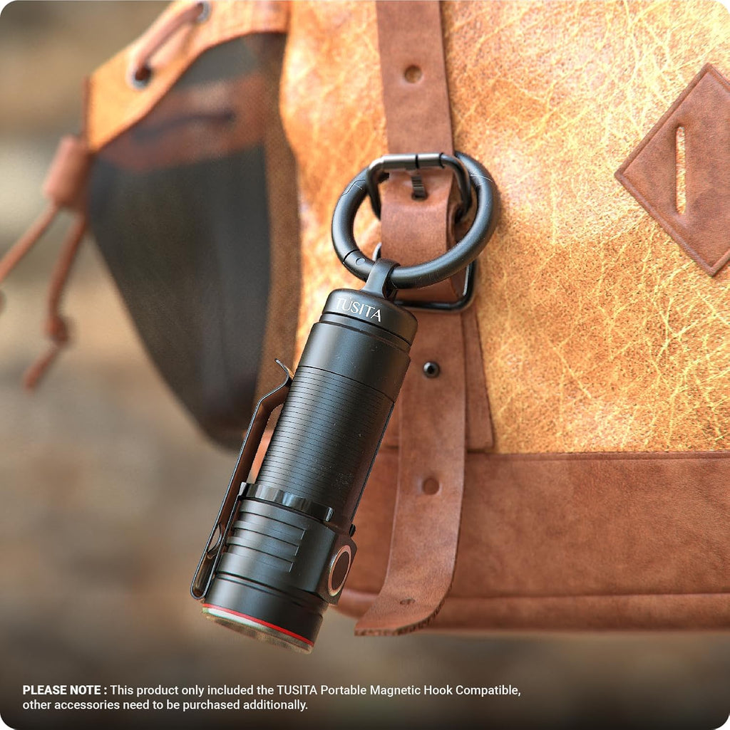 TUSITA Portable Magnetic Hook - Compatible with Olight & NEBO Flashlights | 2-Pack