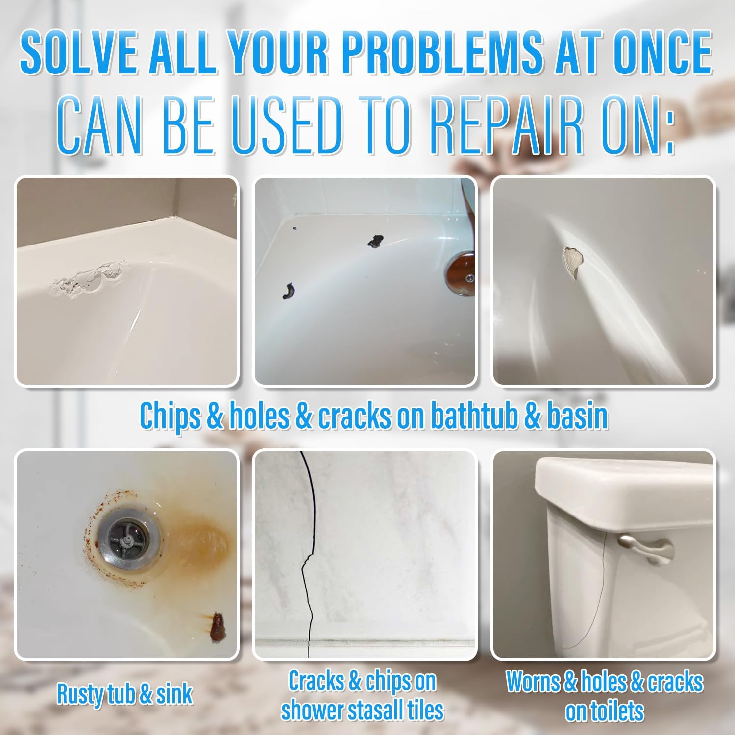 Regine Switzerland Tub Repair Kit - Fix Chips, Cracks & Scratches on Enamel, Fiberglass, Acrylic | White