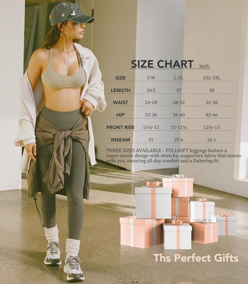 FULLSOFT High Waisted Leggings for Women - Soft Black Yoga Pants for Workout | Reg & Plus Size