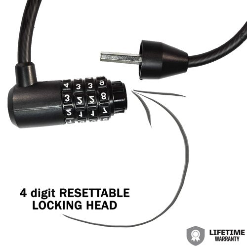 Kryptonite KryptoFlex Bike Lock Cable, 5FT Long 8mm Thick Braided Steel Cable Anti-Theft Security Lock for Outdoor Equipment, Combination/Key Bike Lock