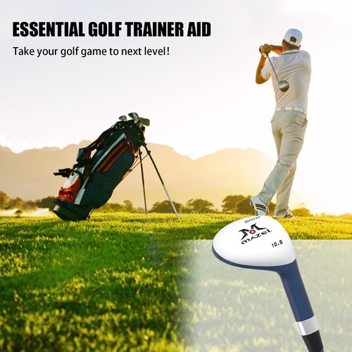 MAZEL Mini Driver/Iron Golf Clubs Swing Trainer Aid to Improve Your Hitting Accuracy & Speed (Deep Blue,Left Hand, Mini Driver)