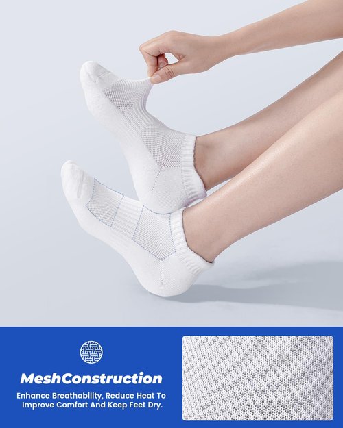 IDEGG Ankle Performance Athletic Running Socks - 8 Pairs Low Cut Sports Tab for Men & Women