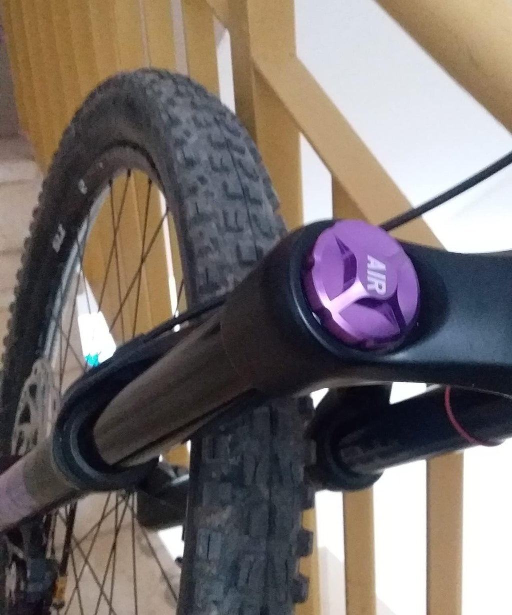 ZTZ CNC Aluminum Alloy Mountain Bike Fork Valve Cover, MTB Front Fork Cap Protector, Replacement Part Accessory for Bike Upgrades (Purper)