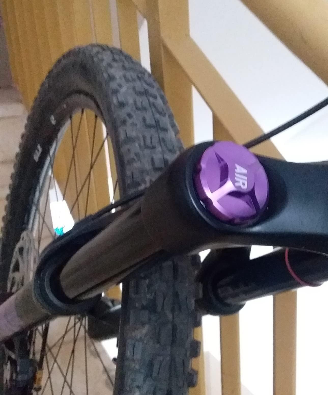 ZTZ CNC Aluminum Alloy Mountain Bike Fork Valve Cover, MTB Front Fork Cap Protector, Replacement Part Accessory for Bike Upgrades (Purper)
