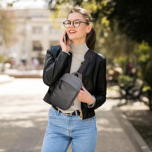 Higouta Mini Sling Bag - RFID Blocking Crossbody Backpack for Travel & Workouts | Unisex Utility Chest Bag