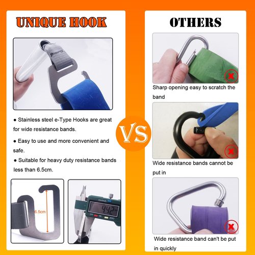 J Bryant Fitness Resistance Band Exercise Bar Large Hook 21.6" Length Heavy Duty Bar Squats Full Body Strength Training Portable Home Workout Equipment