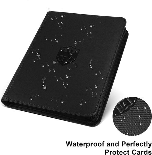 GERMUN Trading Card Binder - 9 Pocket Premium Card Holder for 360 Cards | Double-Sided Album (Black)