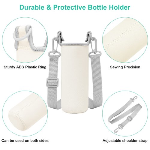Piklodo Sublimation Blanks Water Bottle Carriers Bag 26oz Insulated Neoprene Water Bottle Holder Sleeve Tumbler Blank Pouch Cover for 750ml with Adjustable Strap for Adult Kids