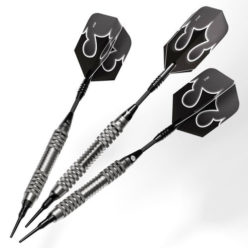 Viper Shot King Soft Tip Darts, 80% Tungsten 20 Grams, Darts Plastic Tip Dart Set for Electronic Dartboard, Includes Nomad Case, Silver