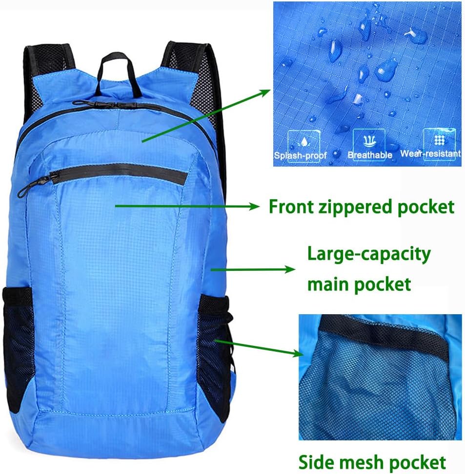Skiennix Foldable Daypack - Lightweight Waterproof Hiking Backpack for Men & Women | Compact Travel Rucksack
