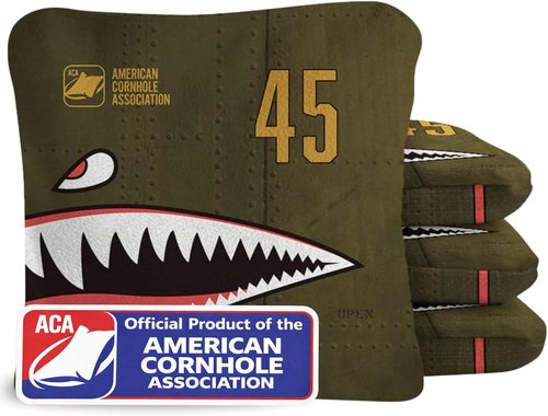 ACA Synergy Pro Cornhole Bags - Dual-Sided Regulation 6x6 Set of 4 | Patriotic Bomber Design