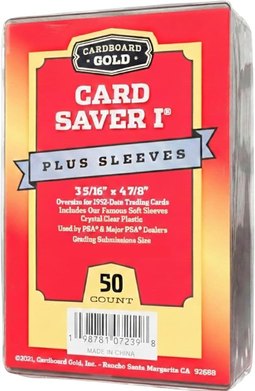Cardboard Gold Card Saver 1 - 50 Count Semi-Rigid Card Holders | PSA-Approved Trading Card Protectors