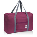 WANDF Foldable Travel Duffel Bag Luggage Sports Gym Water Resistant Nylon (Wine Red)