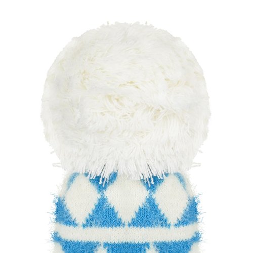 Craftsman Golf Knit Blue and White Diamond Pattern Pom Pom Driver Head Cover Headcover for Callaway Mizuno Cobra Taylormade