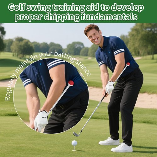 HKACTGO Rib Stick,Golf Training Swing Aid,Golf Training Aid,Chipping Training Aid,Golf Alignment Sticks,Rotation and Golf Wrist Hinge Trainer Fits Mens, Womens,Kids/Junior Clubs,White