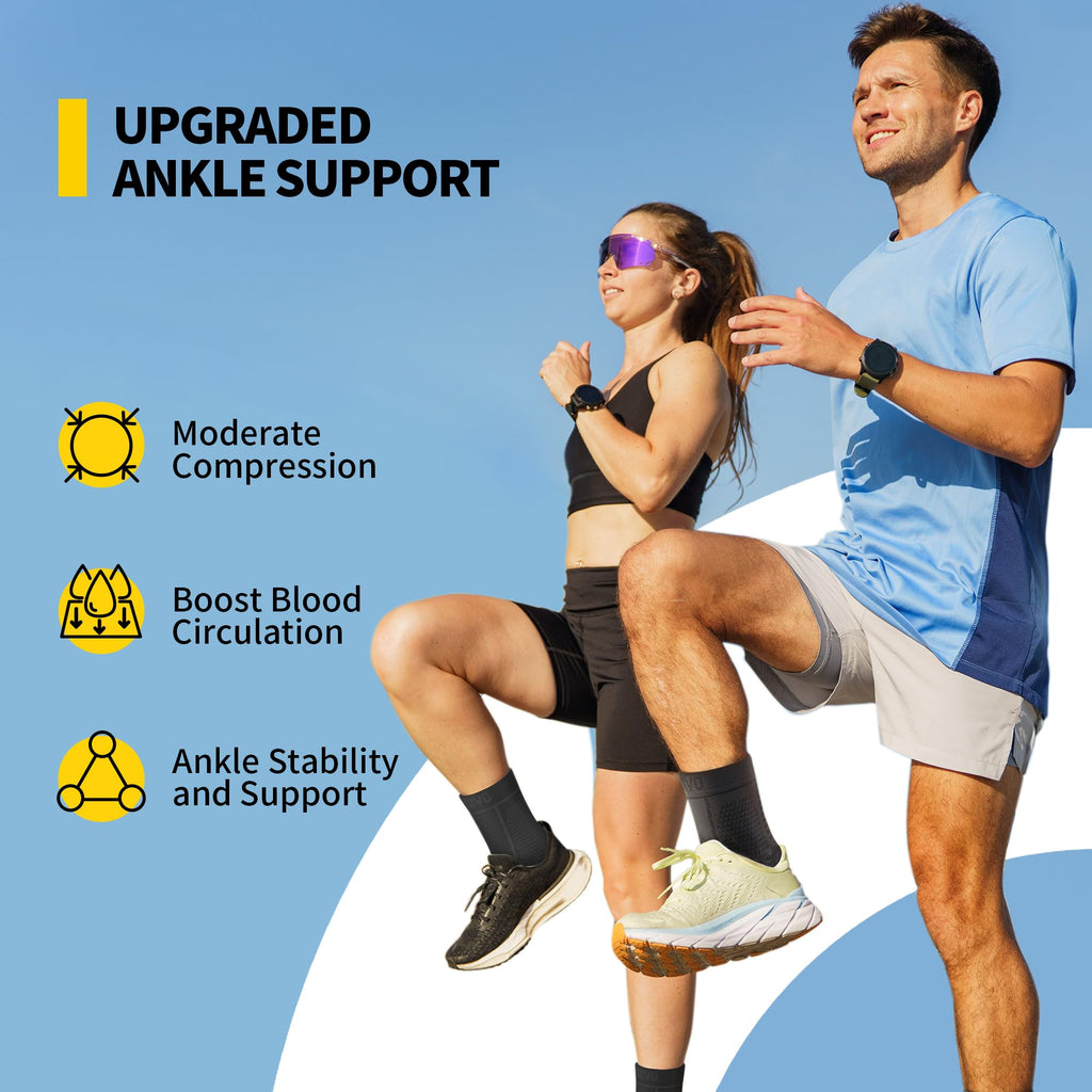 CAMBIVO 1 Pair Ankle Compression Sleeve for Men & Women – Soft, Breathable Support for Plantar Fasciitis, Achilles Tendonitis, Swelling & Sports Recovery – Easy to Wear, All-Day Comfort Fit