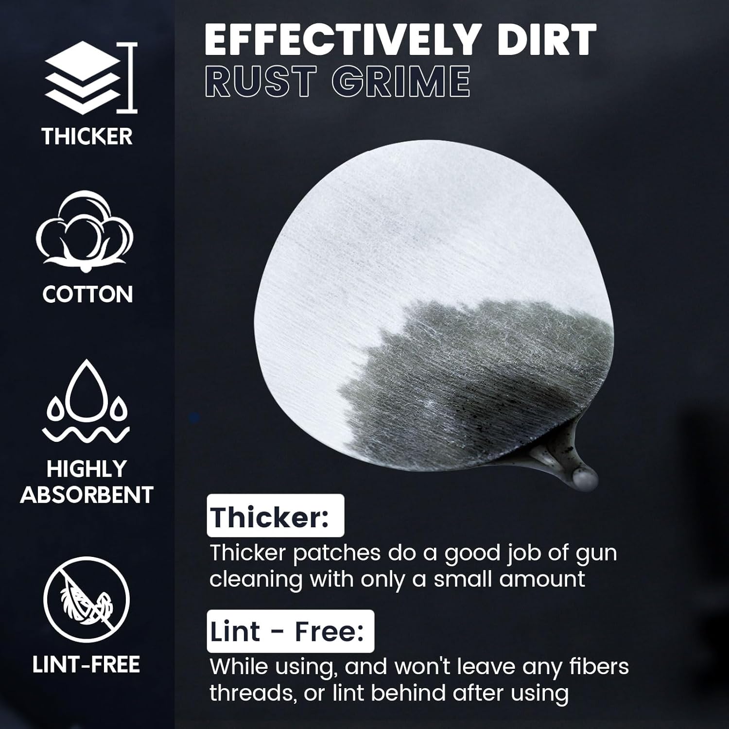 PINGMIC Gun Cleaning Kit - 1200/800/600PCS with Lint-Free Patches & Pointed Swabs | Fits Most Calibers