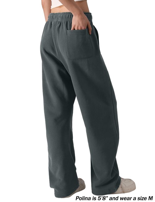 FAIABLE Wide Leg Sweatpants Women Men - Barrel Sweatpants Women, Super Soft Washed Sweat Pants, Womens Fleece Baggy Joggers with Pockets, Drawstring & Relaxed Fit Dark Grey
