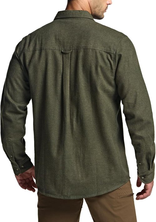CQR Men's Flannel Shirt - 100% Cotton, Long Sleeve, Soft & Warm Casual Plaid | Outdoor Wear