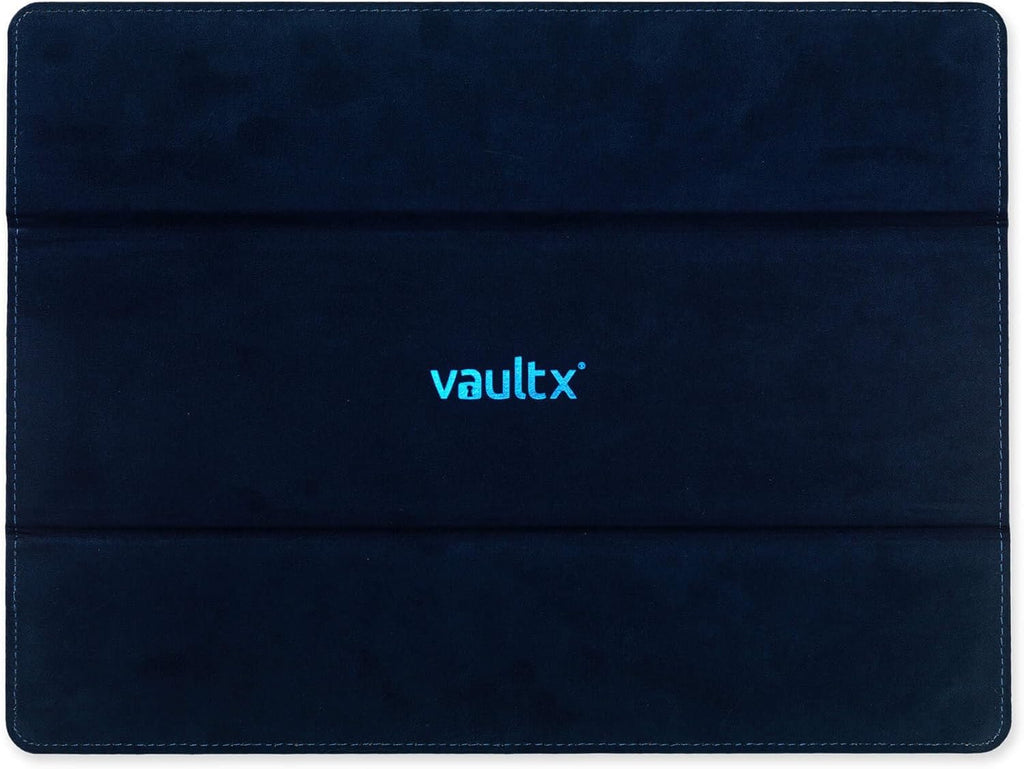 Vault X Trading Card Storage Box - Premium Exo-Tec Material with Magnetic Lid & Dividers | Organize TCG & Sports Cards (Blue)
