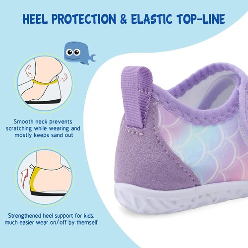 LeIsfIt Toddler Water Shoes - Breathable Quick-Dry Aqua Socks for Beach & Pool | Kids Swim Shoes