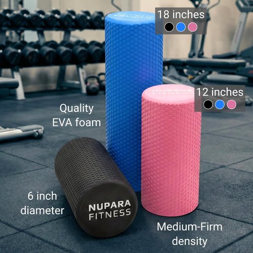 Foam Roller - Deep Tissue Muscle Relief for Back & Legs | 18-Inch Dark Blue for Recovery & Yoga