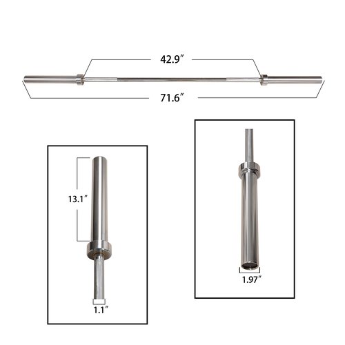 Signature Fitness Olympic Barbell, 6FT, Chrome