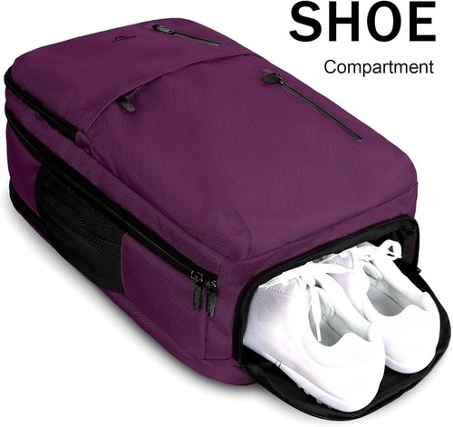 MATEIN 45L Travel Backpack for Women - Airline Approved, Water Resistant, Fits 18" Laptop | Purple