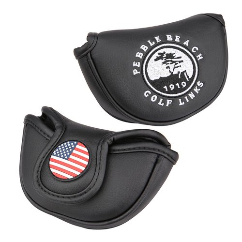 OGECLF 1pc Golf Club Mid Mallet Putter Head Cover Small Mallet Cover with Magnetic Closure for Taylormade Odyssey Scotty Cameron (Black)