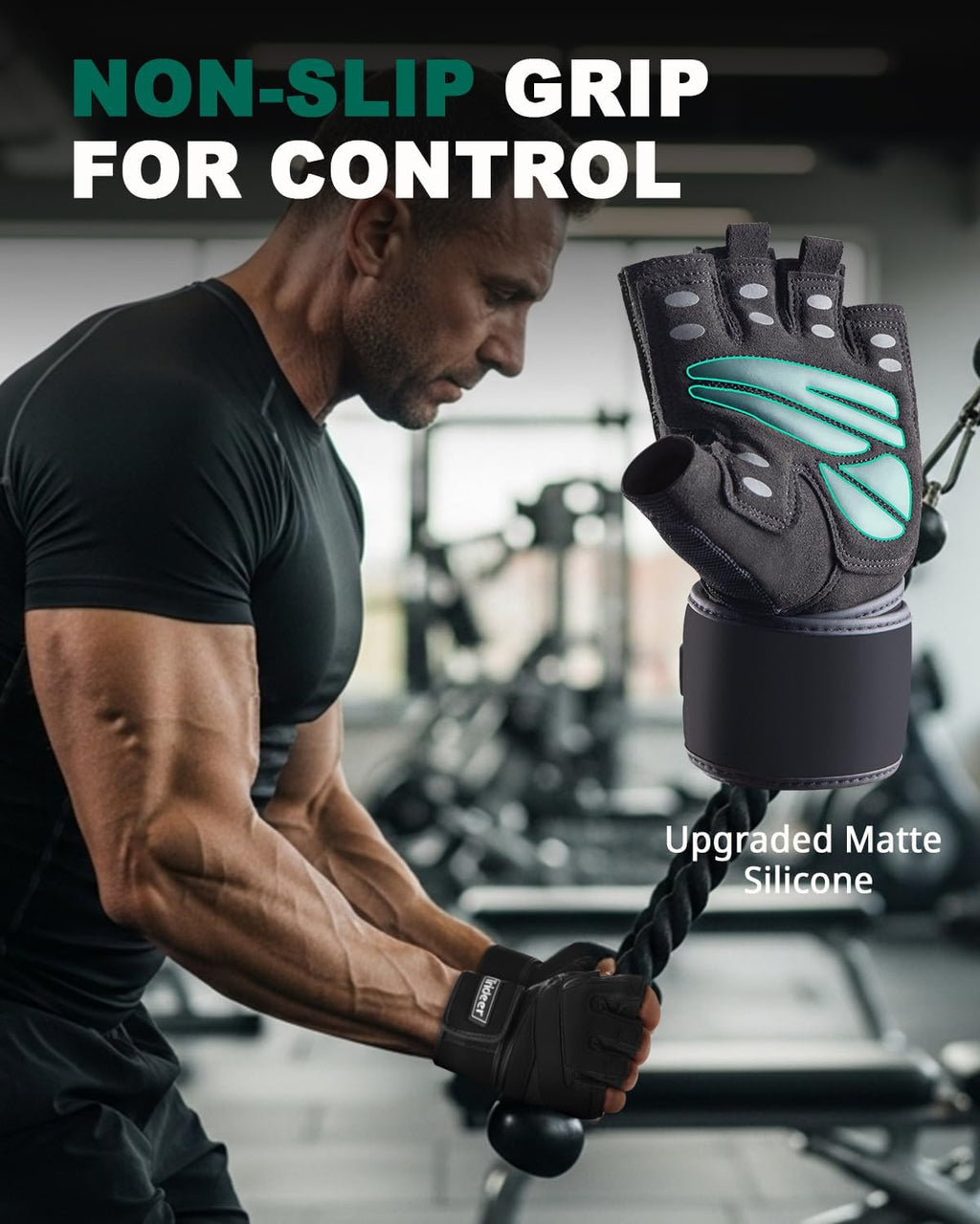 Trideer Weight Lifting Gloves - Full Palm Protection with Wrist Wrap Support | Ideal for Cross Training & Fitness