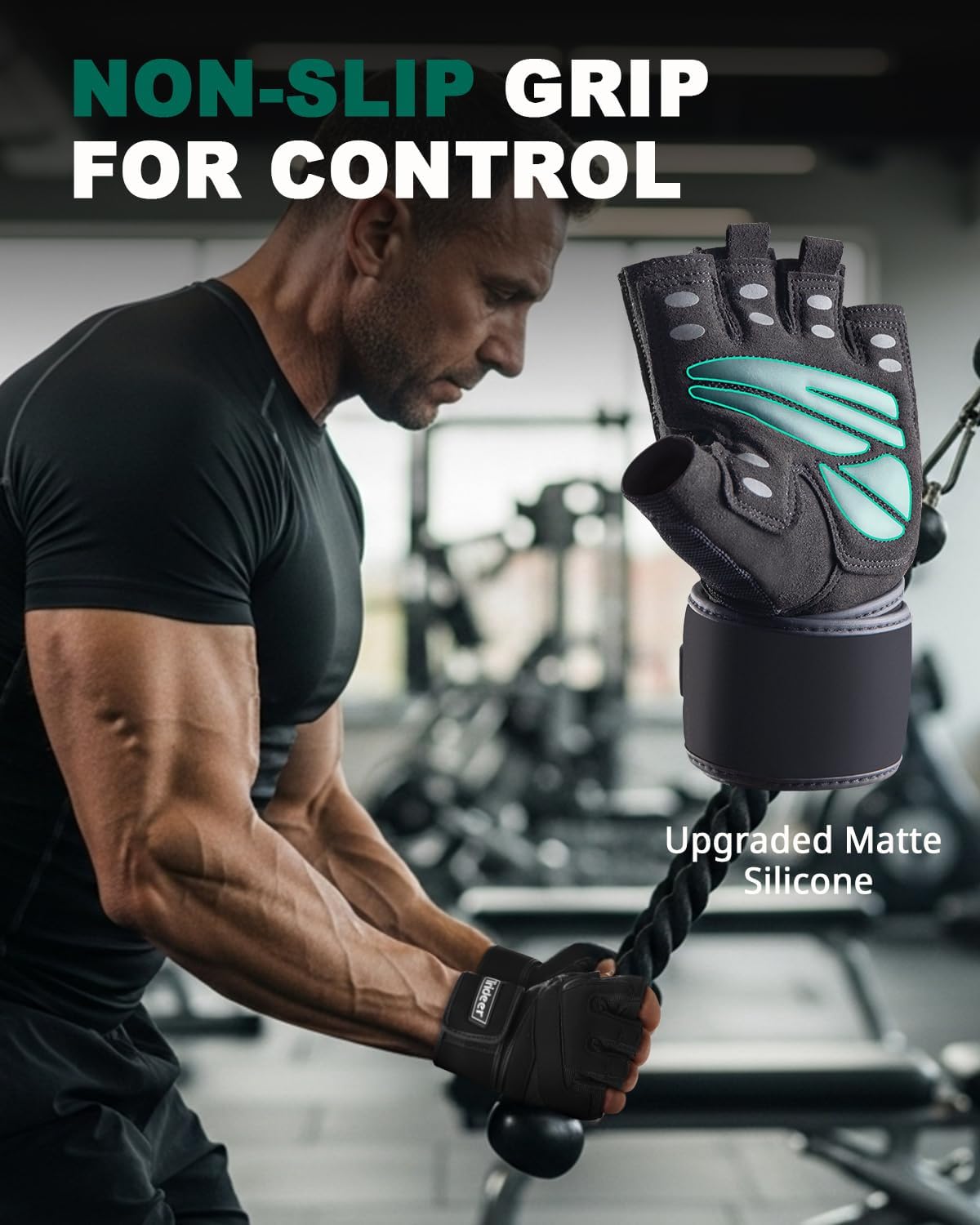 Trideer Weight Lifting Gloves - Full Palm Protection with Wrist Wrap Support | Ideal for Cross Training & Fitness