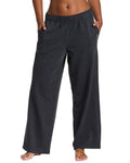 Bebe French Terry Baggy Sweatpants with Pockets, Wide Leg, Grey (Charcoal Heather, Medium)