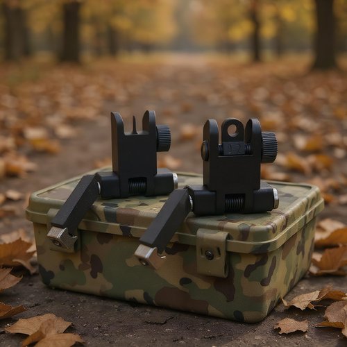 Flip Up Sights Airsoft Sights Low Profile Design Rapid Transition Front and Rear Hunting Gun Accessories Sights 15accessories(Black 45 Degree flip up Sight)