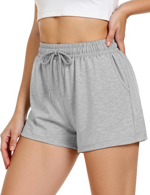 Women's Sweat Shorts Sweatshorts Summer Lounge Cotton Drawstring Cute Fleece Shorts with Pockets Athletic Running Active Elastic Jersey French Terry Shorts 2026 Women Cloth Sweatpants Dark Green