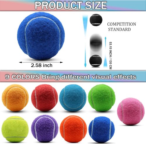 SHYUJAJIE Tennis Balls, 40 Pack Training Tennis Balls,High Elasticity Practice Tennis for Beginner, Exercise Playing Balls for Pet Dog (Multicolor)