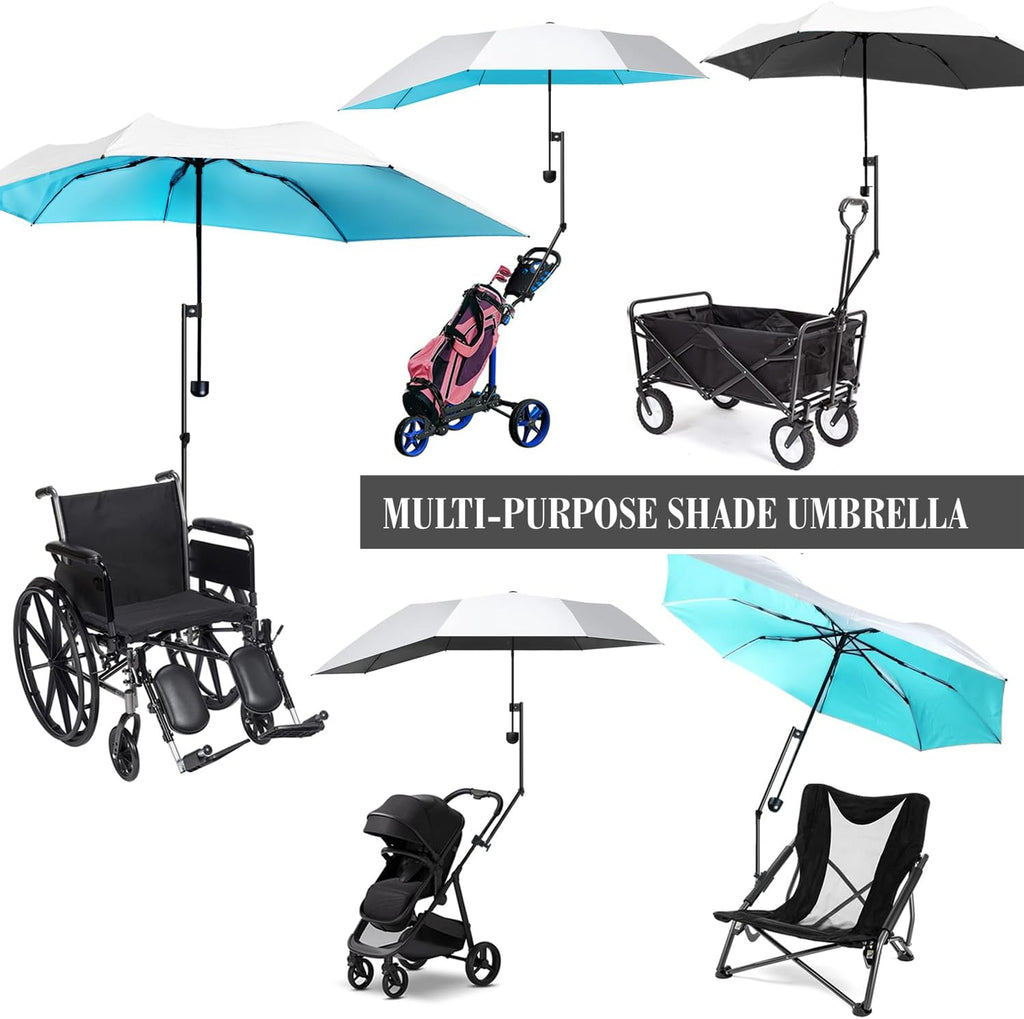 Upf 50+ Chair Umbrella - Portable Sun Shade With Secure Clamp & 360-Degree Swivel For Ultimate Protection