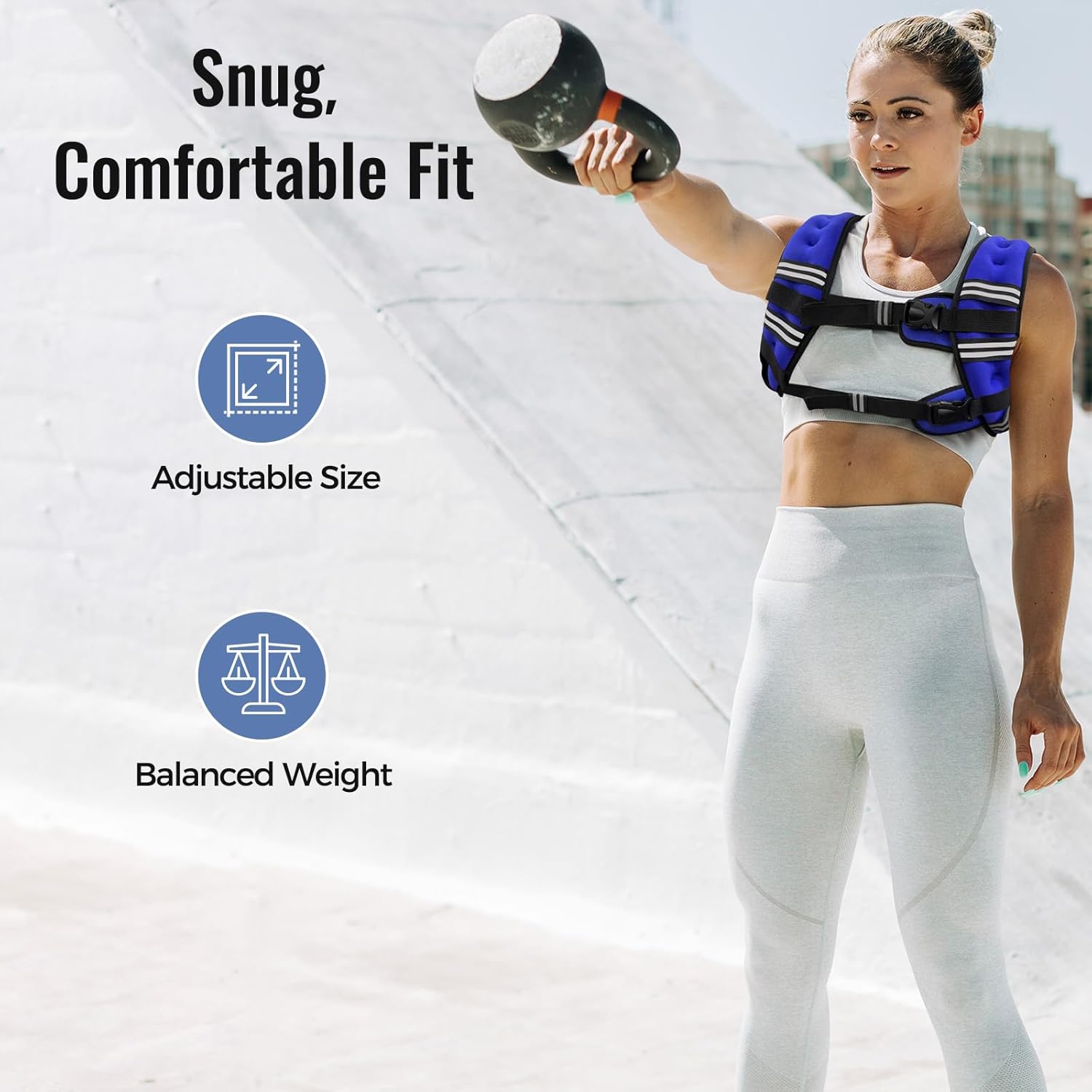 Zeerun Weighted Vest - Adjustable & Reflective Rucking Vest for Walking, Running & Strength Training